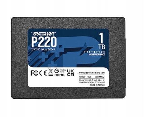PATRIOT P220 SATA 3 1TB SSD 550/500MB/s