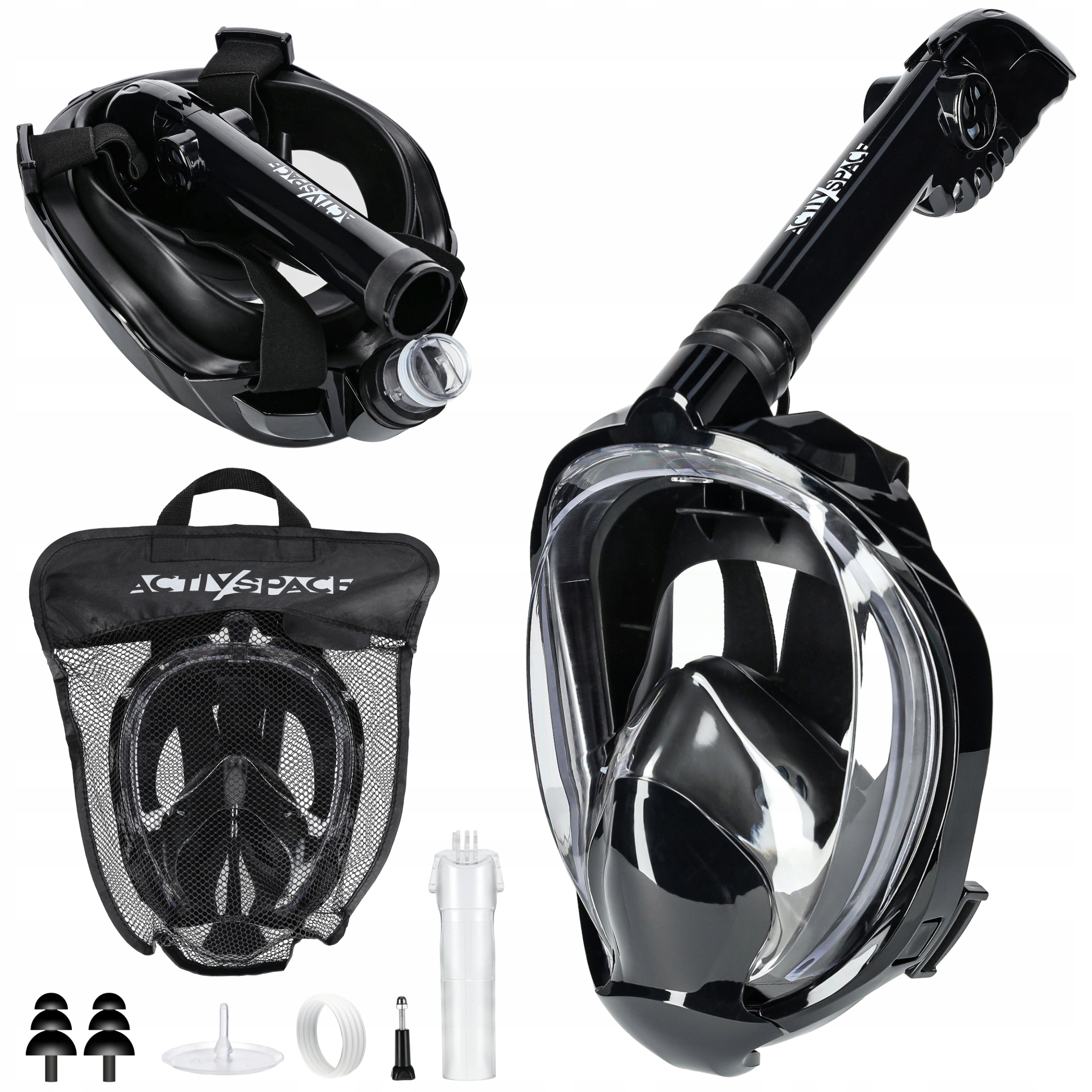 Potápěčské Brýle S Celoobličejovou Skládací Trubičkou, Panoramatická, Dry Top S/m