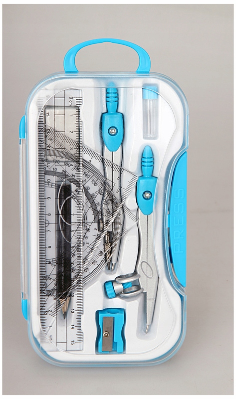 Kpl.cyrkli PC-103 z przyborami kreślarskimi niebieski, Penmate