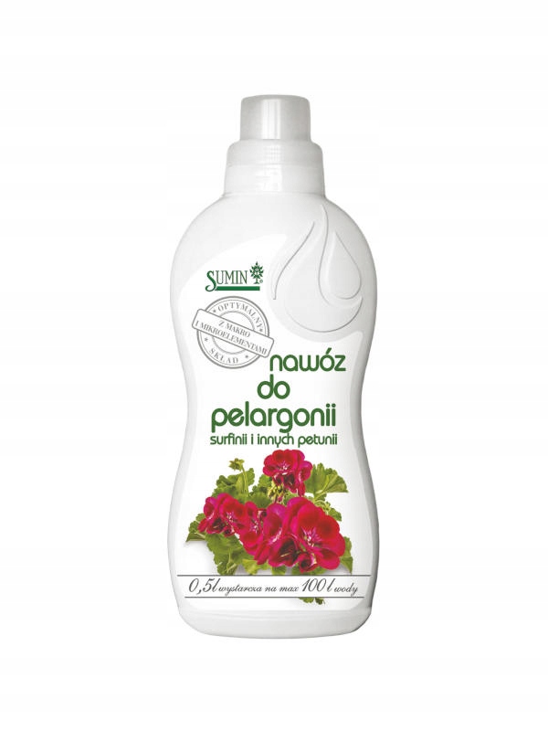 

Nawóz do pelargonii wieloskładnikowy 500ml Sumin