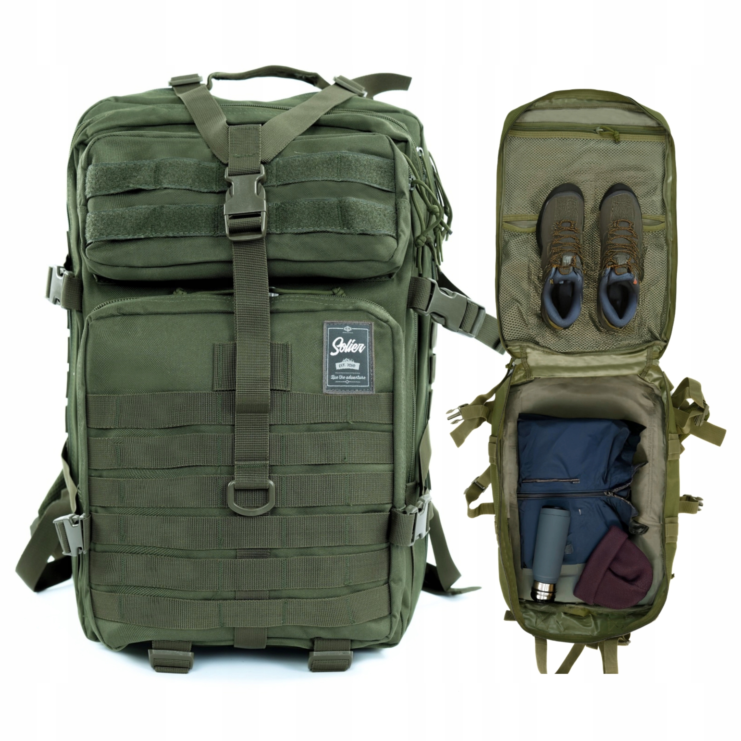 Batoh vojenský taktický pro přežití vojenský skautský Molle 50L Solier