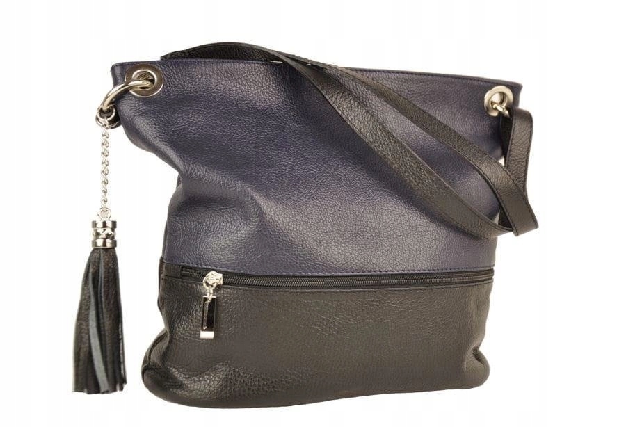 Italská kožená kabelka Barberinis – modrá