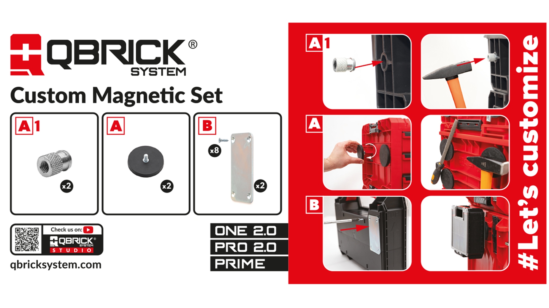 Qbrick System Custom Magnetic Set ORGANIZER Z MAGNESAMI Marka Qbrick system