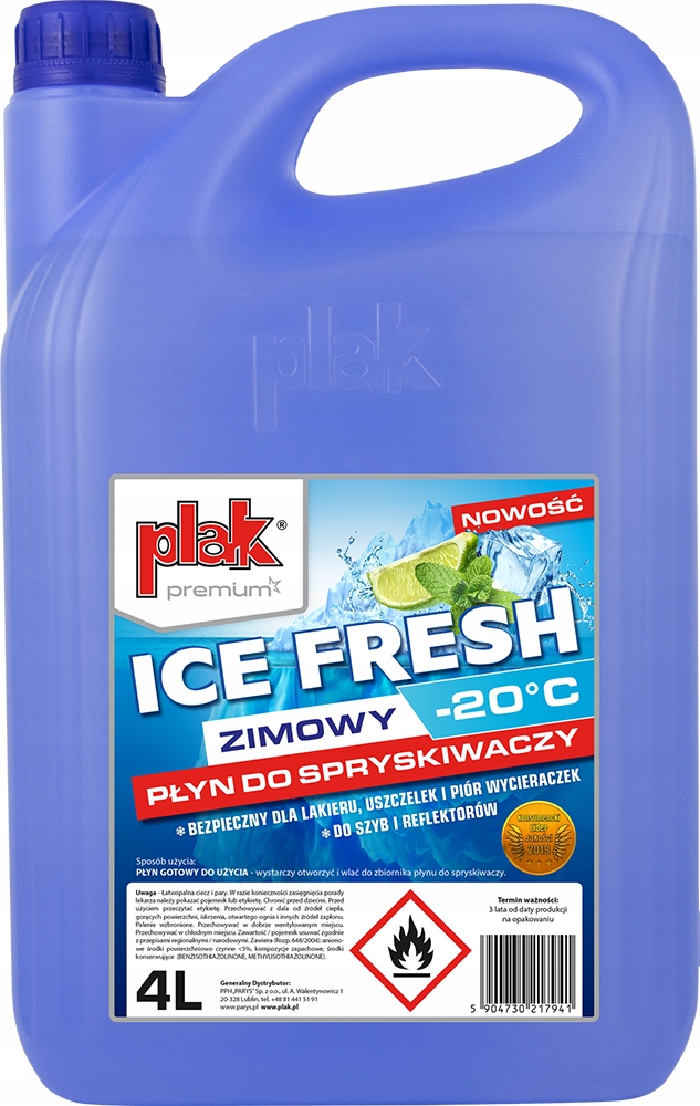 

Plak Zimowy Płyn Do Spryskiwaczy Ice Fresh -20C 4L