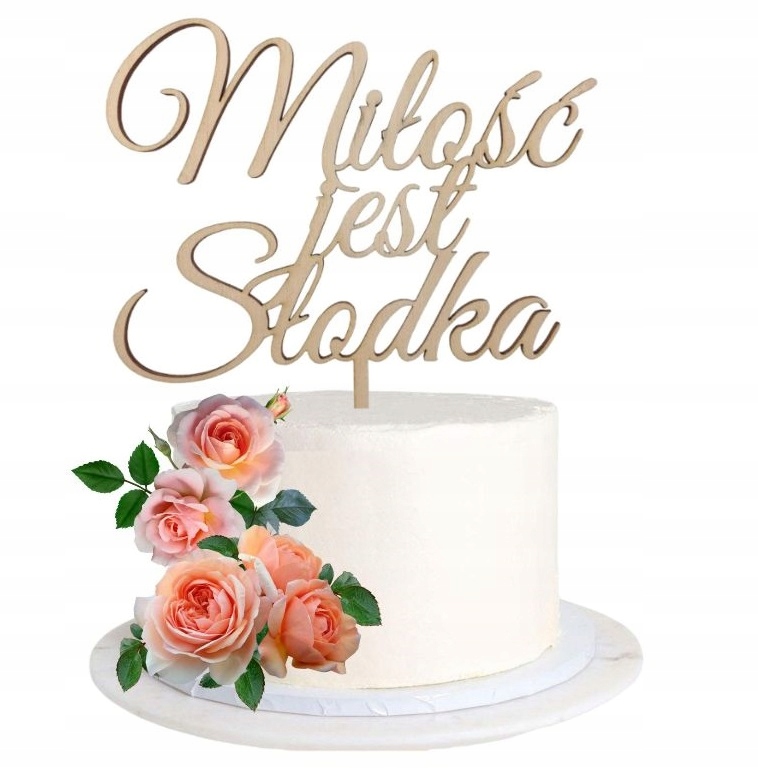 Topper toper Miłość jest Słodka rustykalny MS2