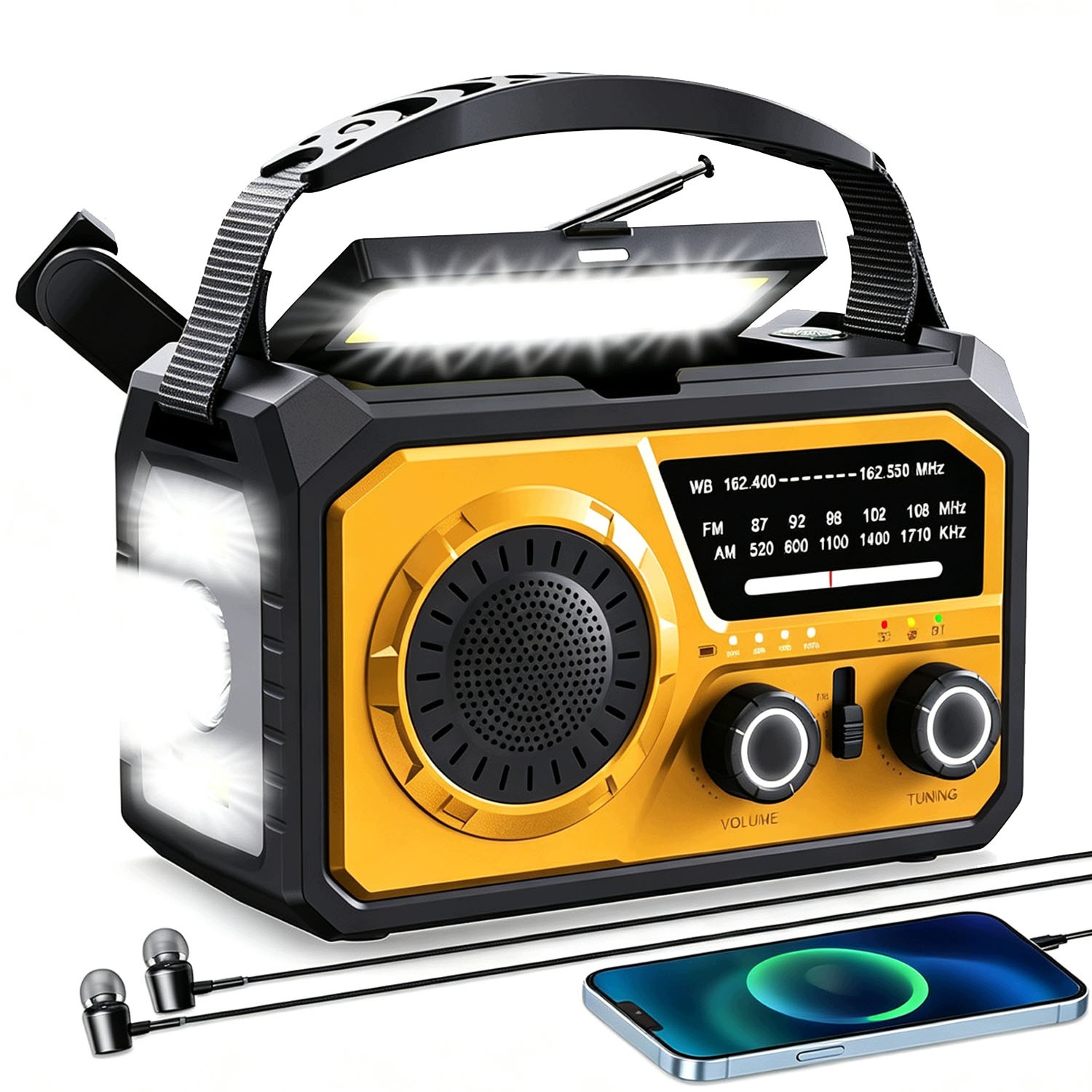 Bluetooth Kuchyňské Rádio Přenosné Solární Fm Am Powerbanka Sos Usb