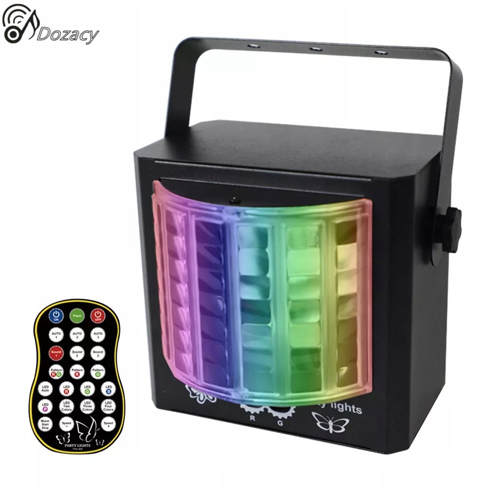 ŚWIATŁO LASEROWE LED KOLOROWE OBROTOWE ŚWIATŁA ŚWIATŁA IMPREZOWE DLA DJ-ÓW Stan opakowania oryginalne