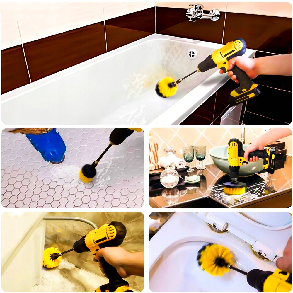 ZESTAW SZCZOTEK do CZYSZCZENIA Szczotki PADY mycia tapicerki na wiertarkę EAN (GTIN) 5906196230830