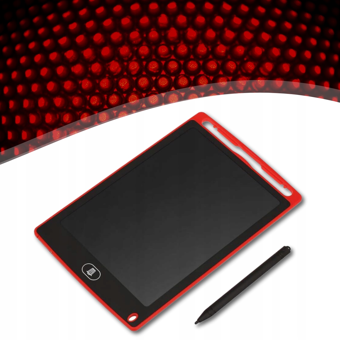 TABLET GRAFICZNY 8,5 CALA DO RYSOWANIA ZNIKOPIS TABLICA CZERWONY PREZENT Szerokość produktu 12.5 cm