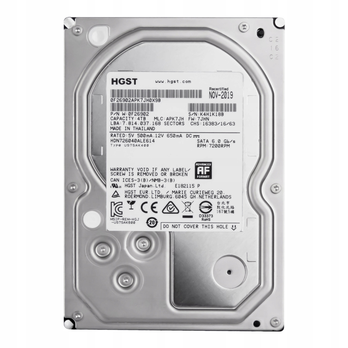 Hgst DeskStar 4TB 7.2K 128MB Sata III 3.5" HDN726040ALE614