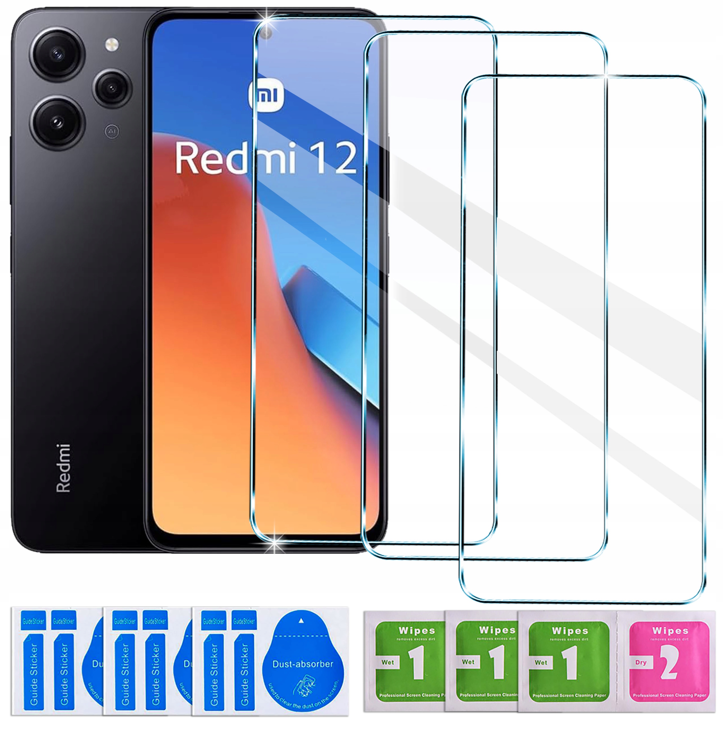 3x Szkło Hartowane Szybka do Xiaomi Redmi 12 4G