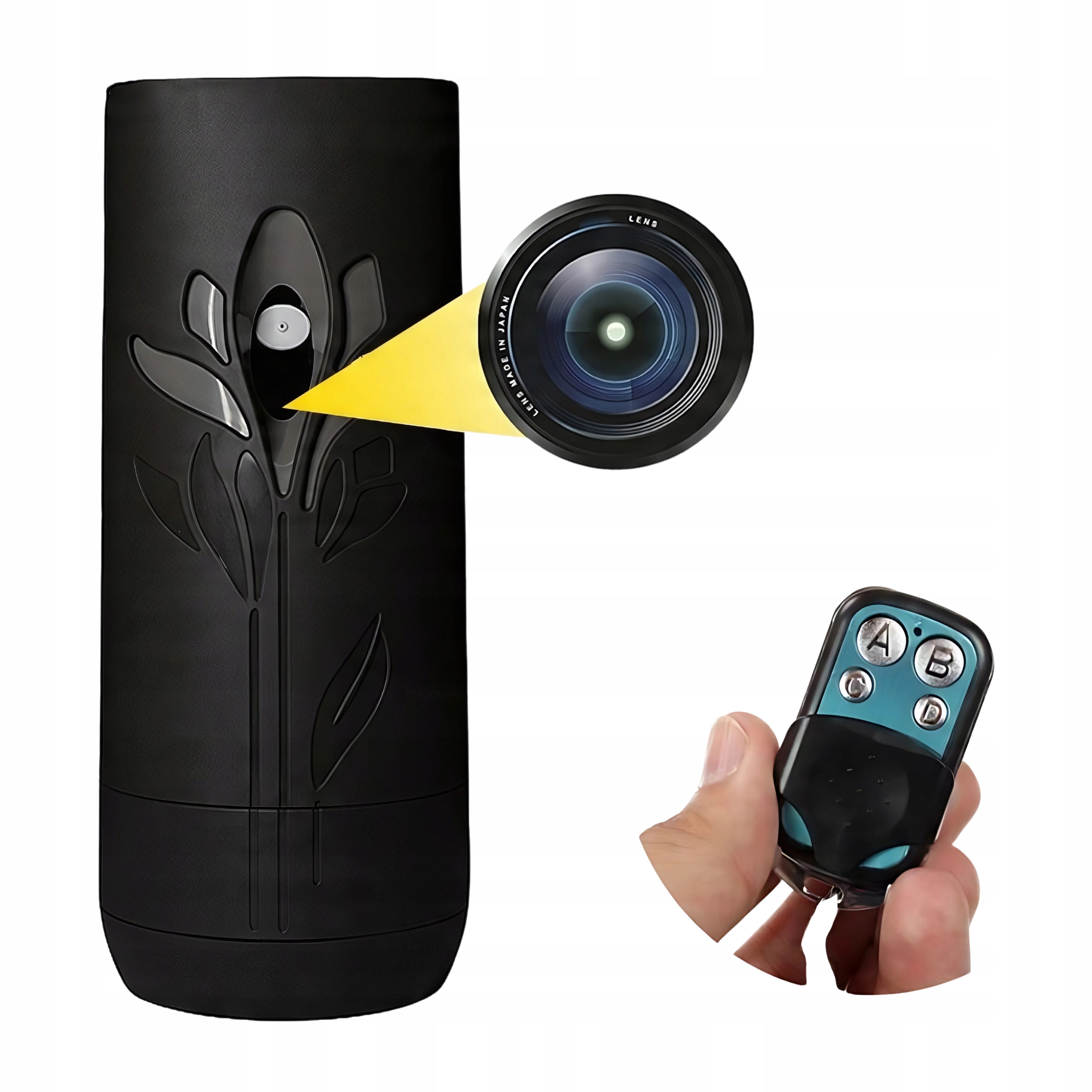 Mini Špionážní Kamera Skrytá Fullhd Osvěžovač S Ovladačem Pro Až 5 Dnů Provozu