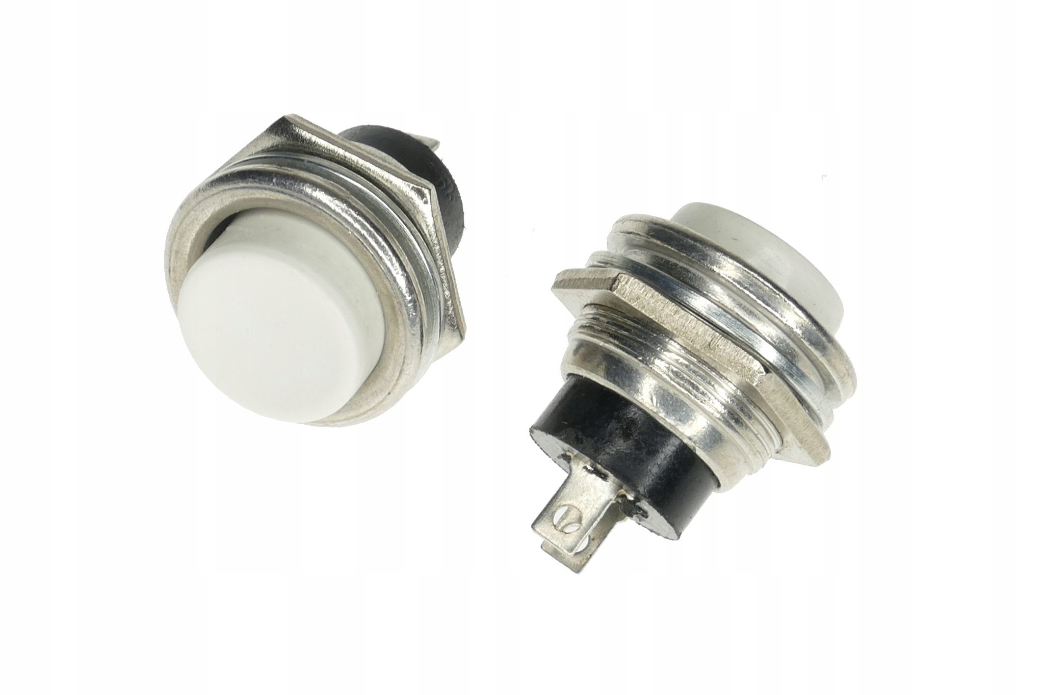 PRZEŁĄCZNIK OKRĄGŁY 16MM CHWILOWY RESET BIAŁY