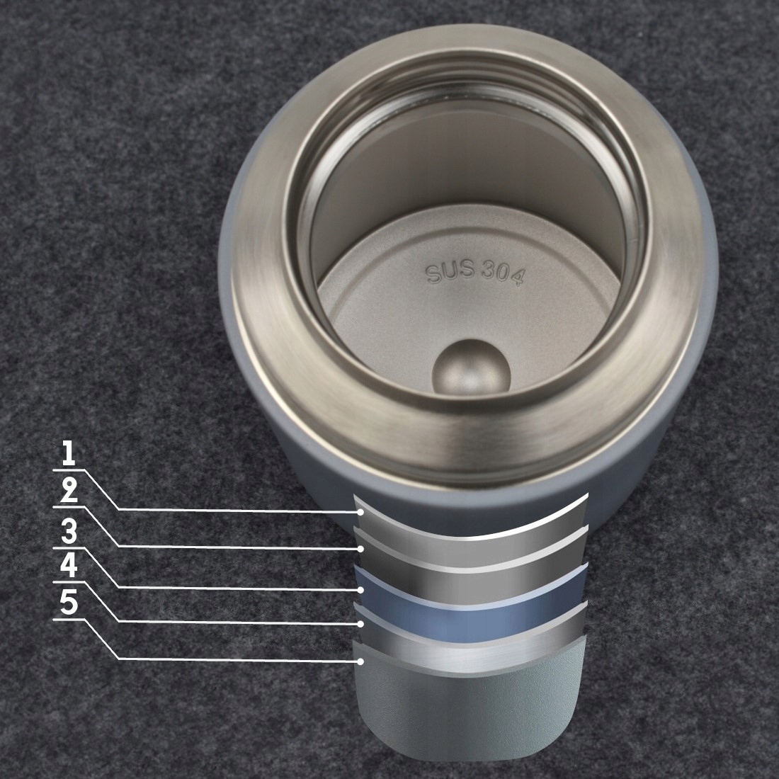 Termos na zupę obiadowy Miowi 850ml Szaroniebieski Marka inna marka