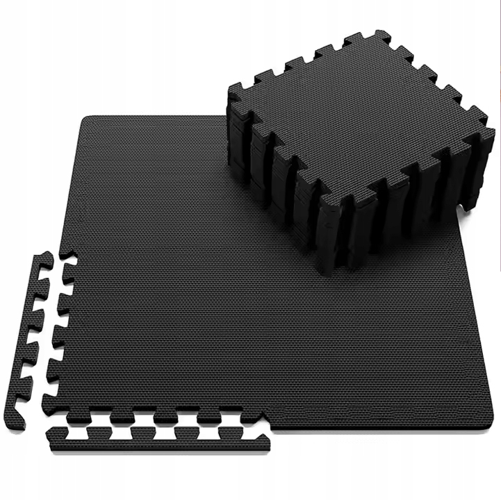 Mata puzzle piankowe do ćwiczeń siłownia pod sprzęt 240 cm x 120 cm czarny