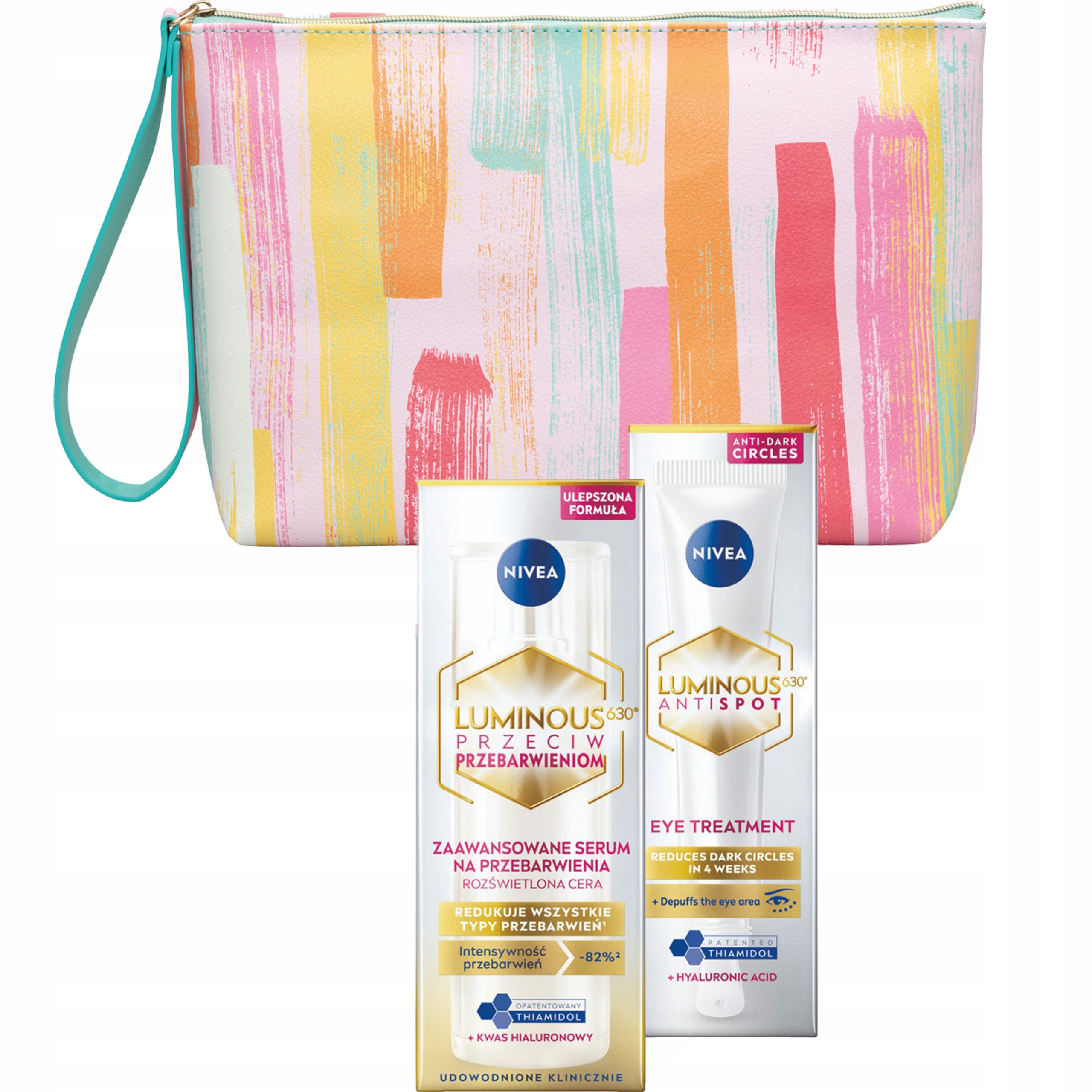 Nivea Luminous Sada séra proti pigmentovým skvrnám krém pod oči kosmetická taštička