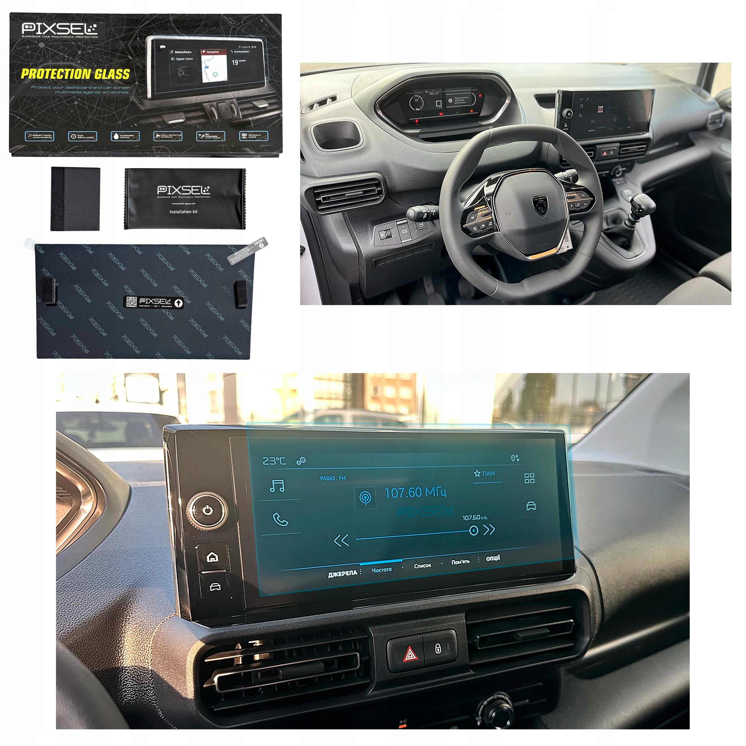 Antyodciskowe Matowe Szkło Ochronne Peugeot PARTNER-11.1“ 2024-na monitor