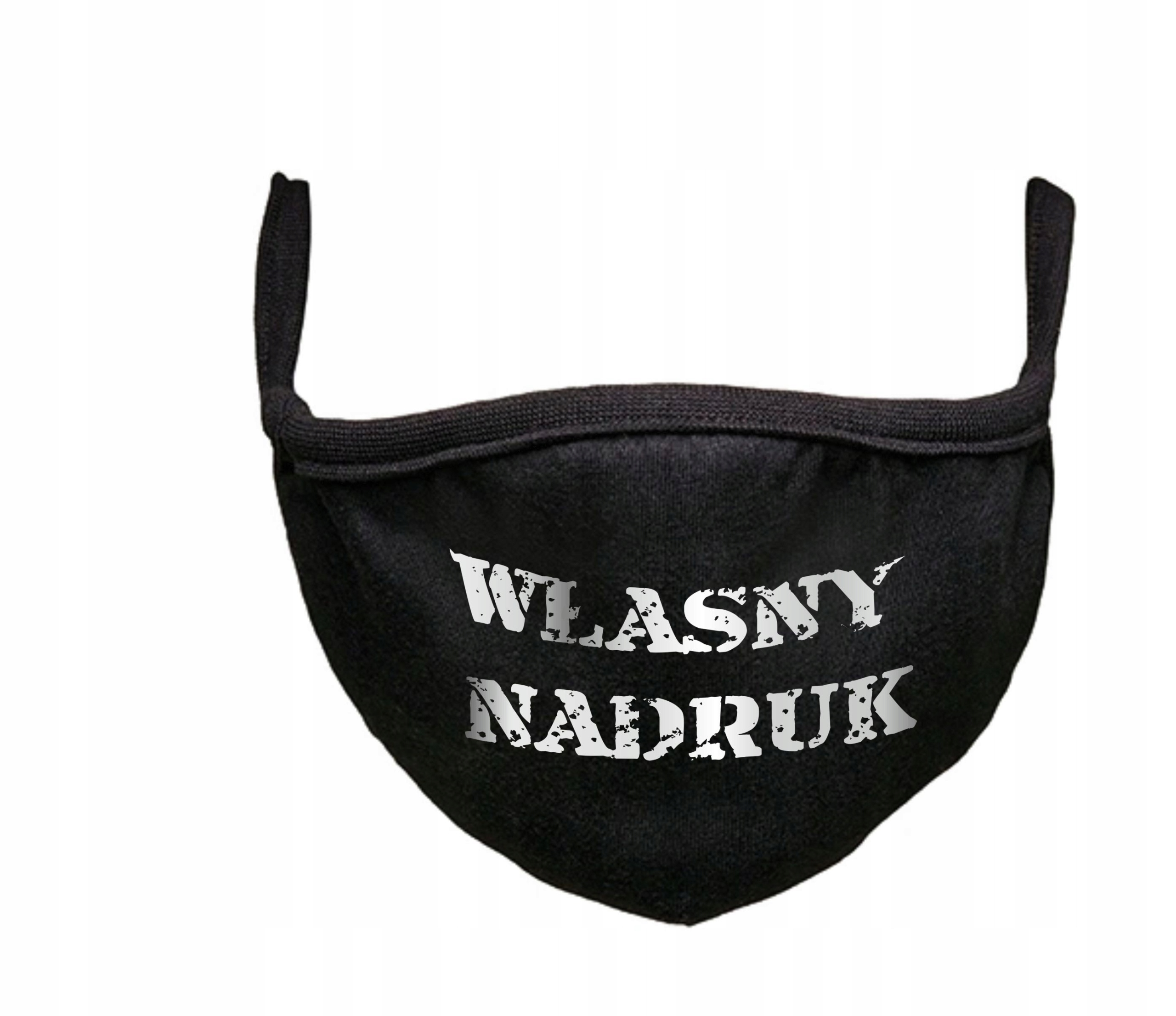 

Maseczka z własnym nadrukiem tekst zdjęcie Bawełna