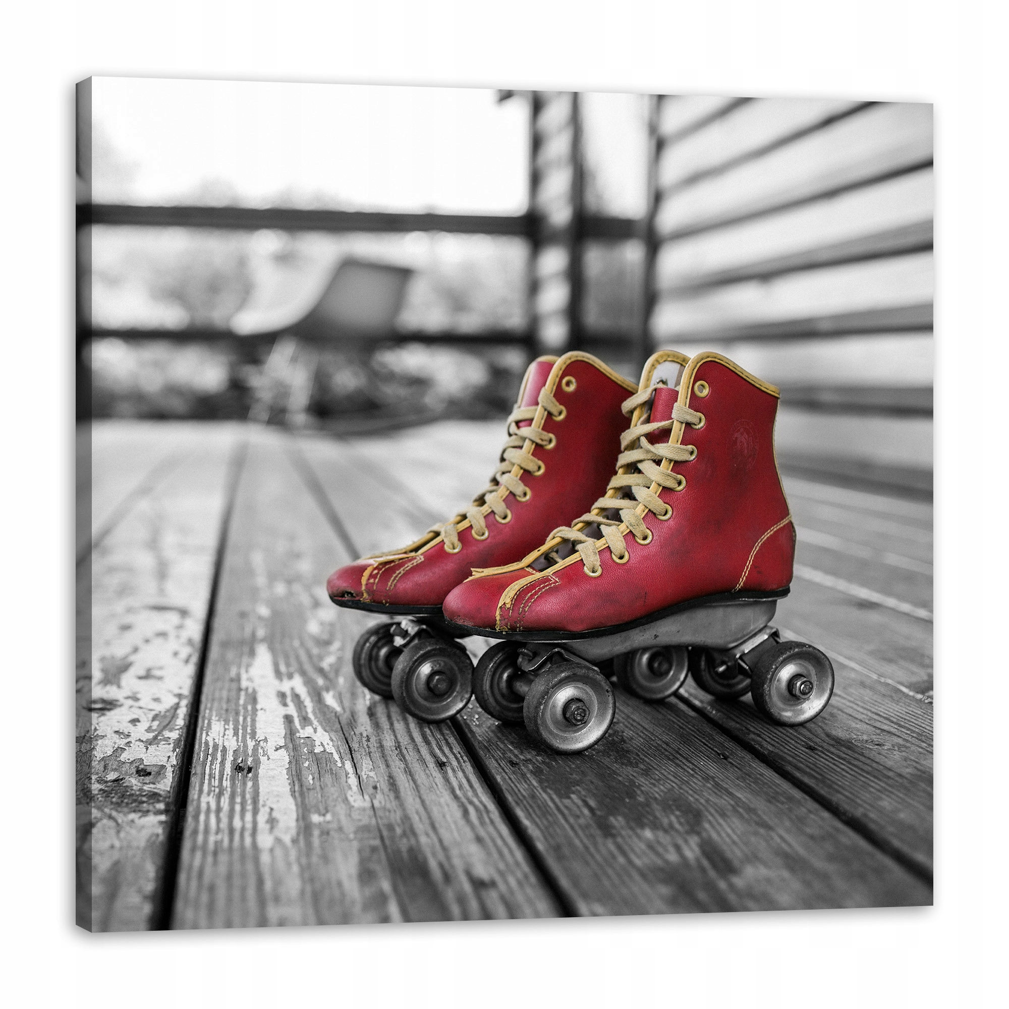 Obraz na plátně Vintage Červené kolečkové brusle 80x80 cm