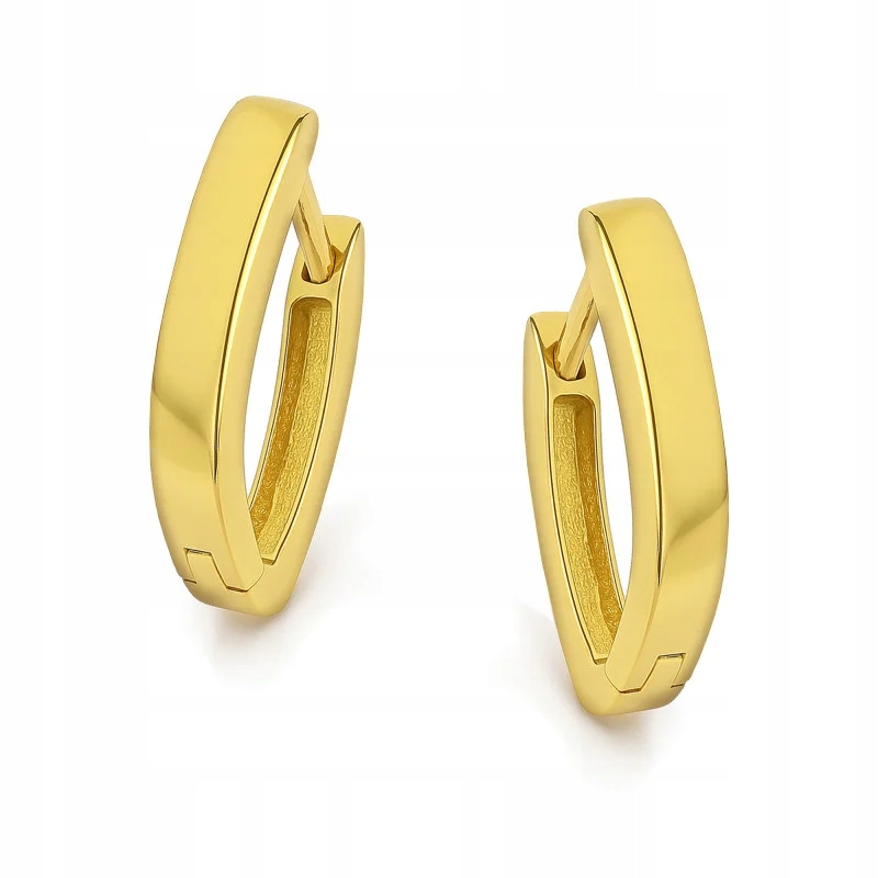 náušnice zlaté 585 elegantní hladké čárky podlouhlé linky jako dárek