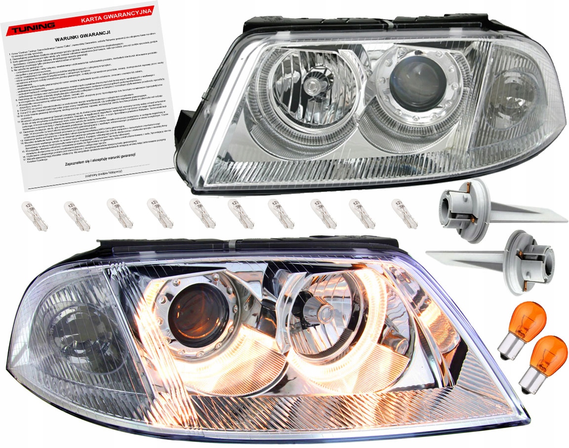 Vw Passat B5 Fl 3BG 00-05 Lampy světlomety kroužky místo Xenon, Depo H7