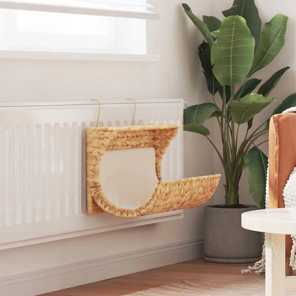 Levně Pelíšek pro kočku s polštářkem vodní hyacint 37 x 20 x 20 cm Hnědá 245496