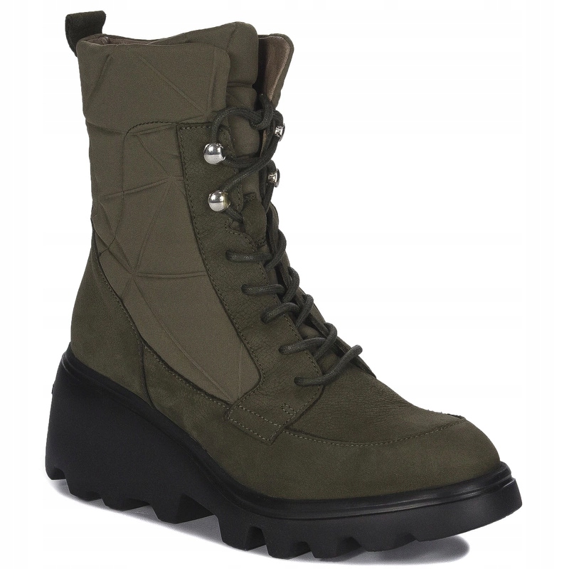 Wonders Botki skórzane Alga Khaki zielone G-7004 Alga Khaki zieolne r.38