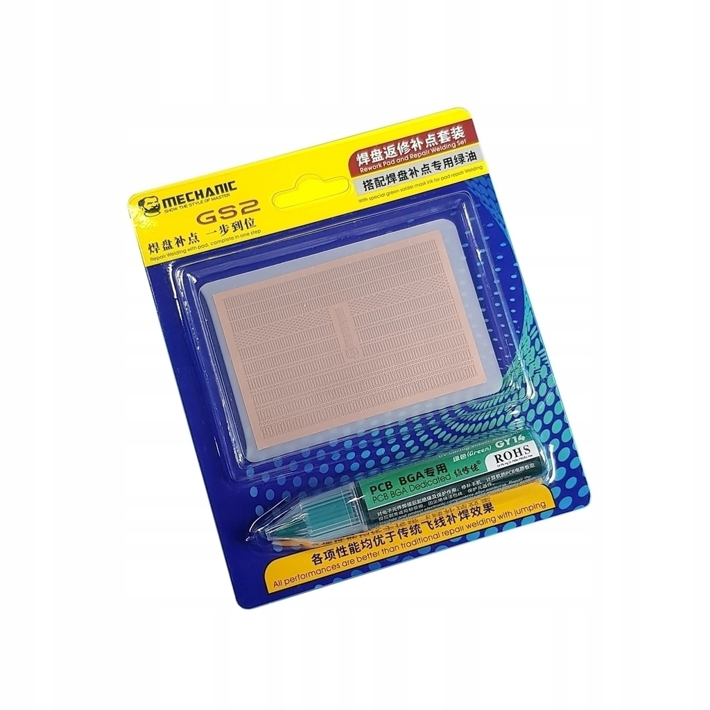 Zestaw padów do regeneracji ścieżek Mechanic GS2 + soldermaska Rodzaj inne