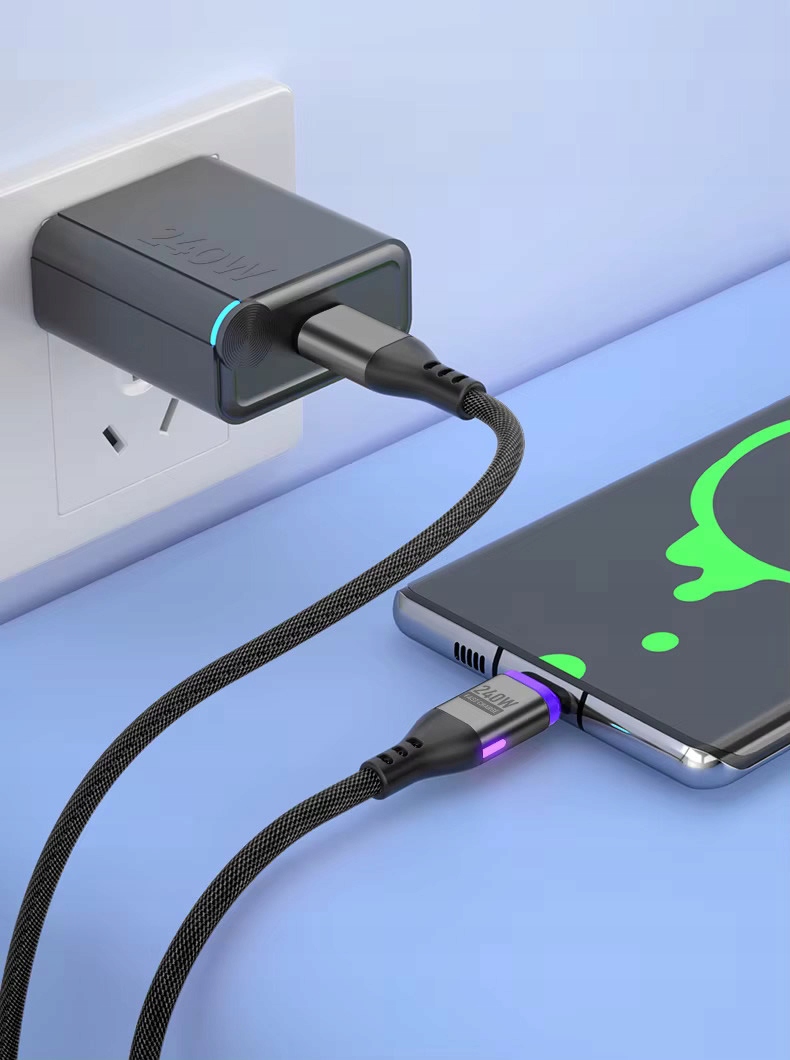 KABEL MAGNETYCZNY 1 M SZYBKIE ŁADOWANIE 5A USB C PD Złącza USB - USB typ C / microUSB / Lightning