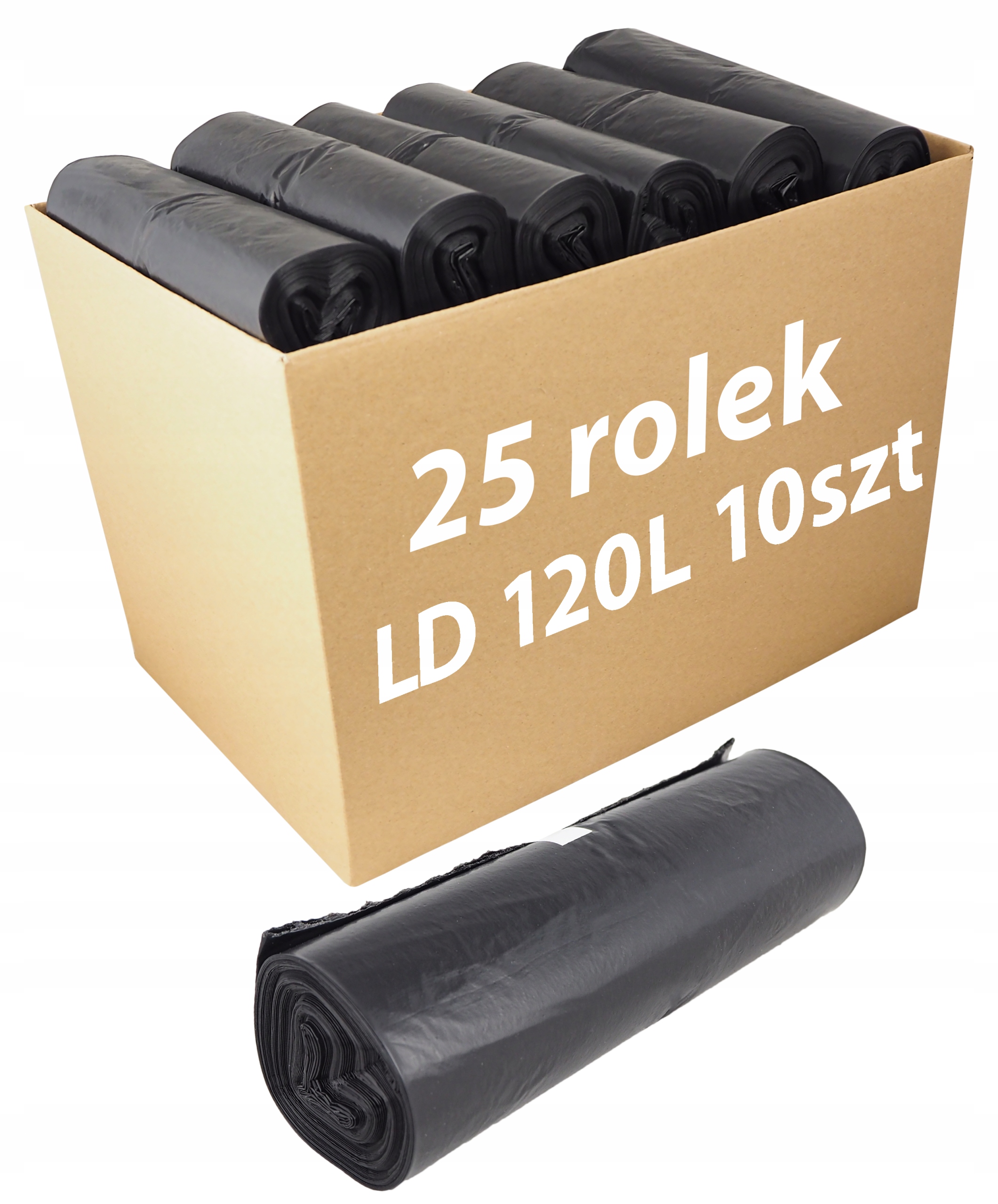 

Worki na śmieci LD 120L 10 szt Zestaw 25 rolek