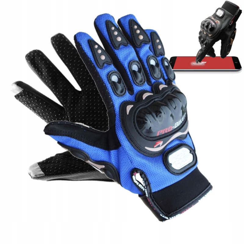 Rękawice motocyklowe Pro Biker rękawiczki dotykowe M Niebieskie