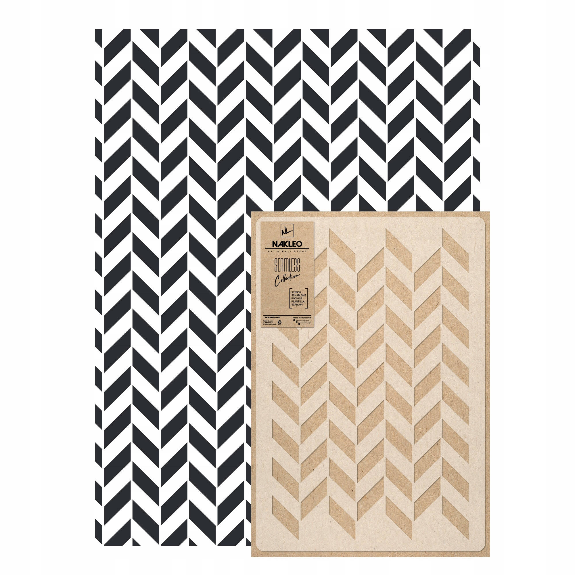 Opakovatelná malířská šablona Opakovaně Použitelný 59x95 cm Tapeta Obrácená Jedlička