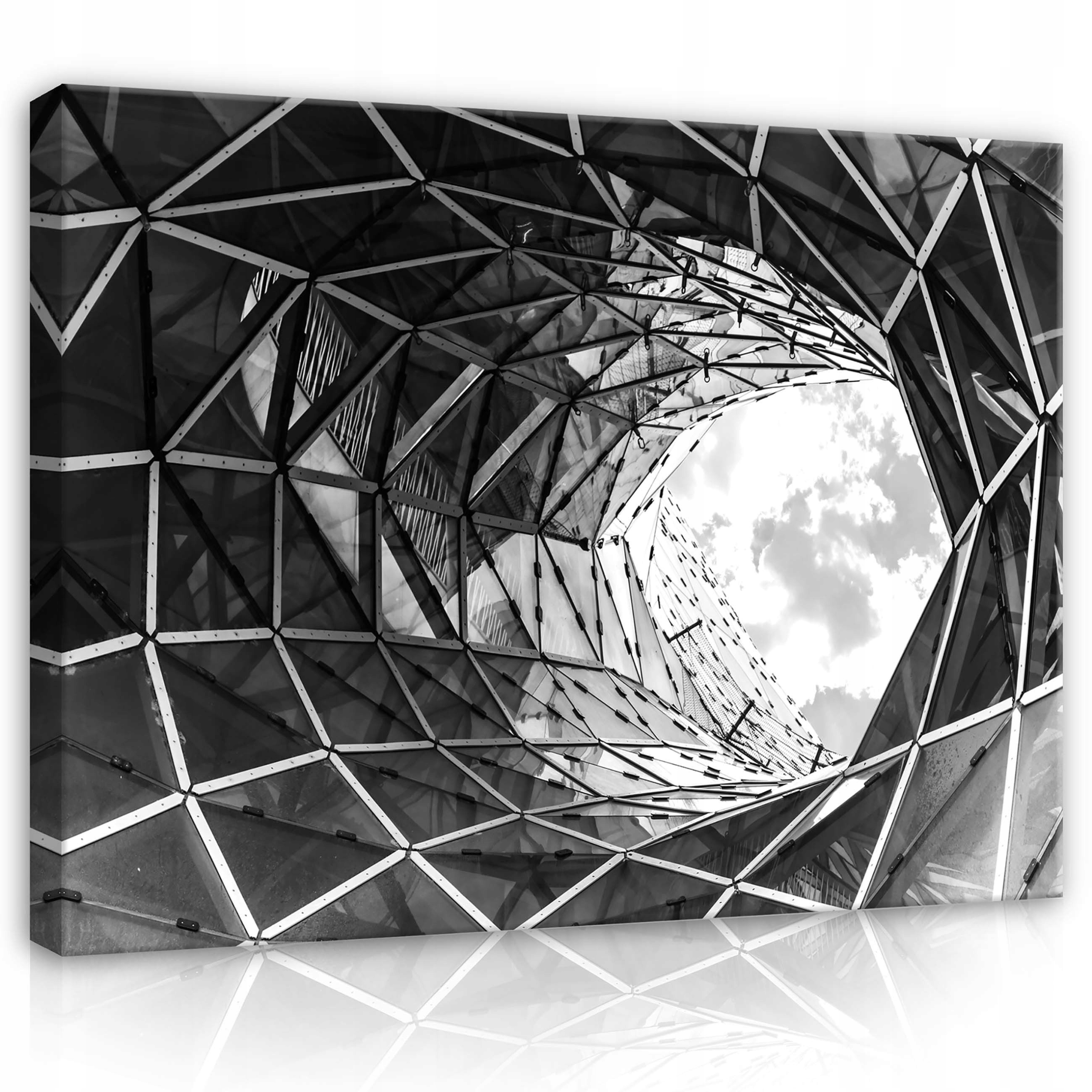 Obraz 80x60 Tunel geometrie trojrozměrná černá futuristická perspektiva