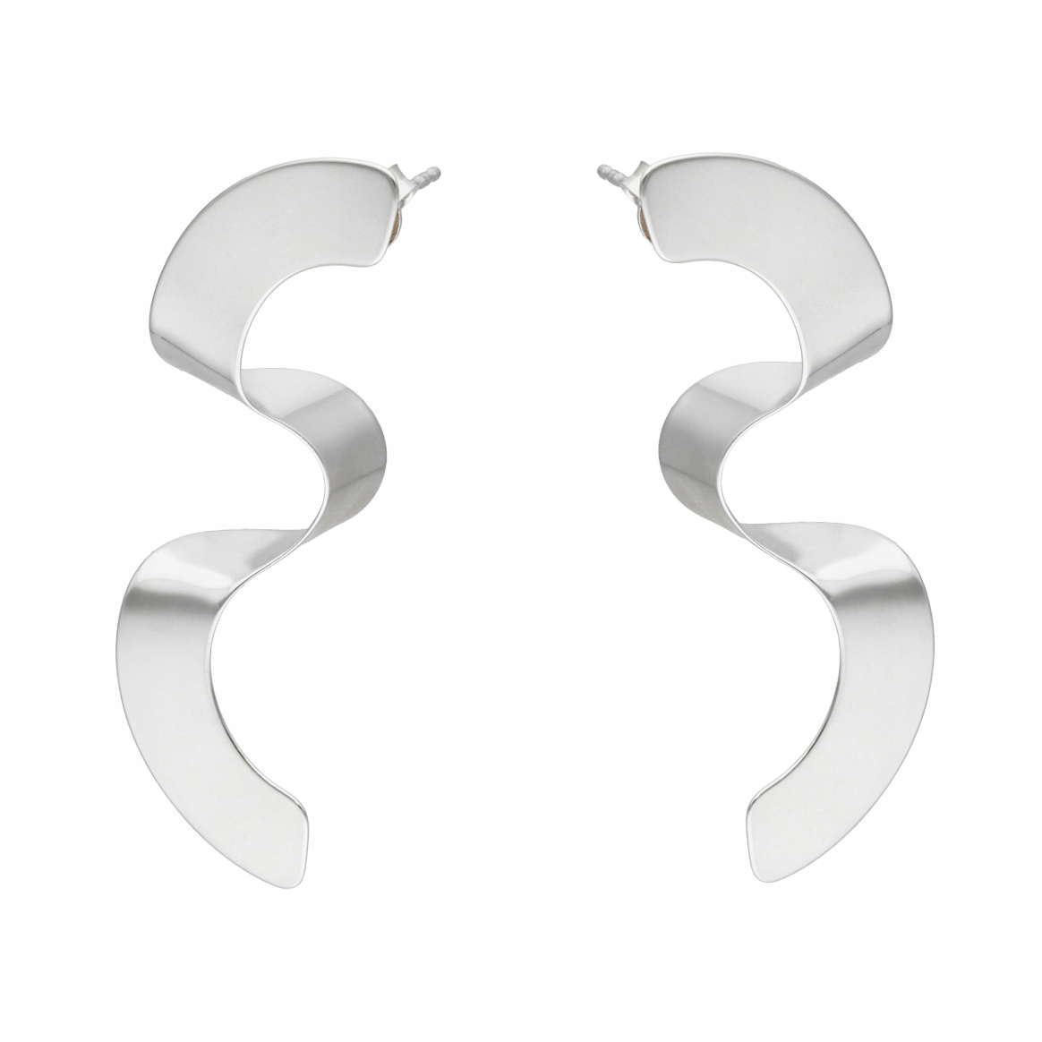 Náušnice geometrické zavinovací stříbro rhodiované