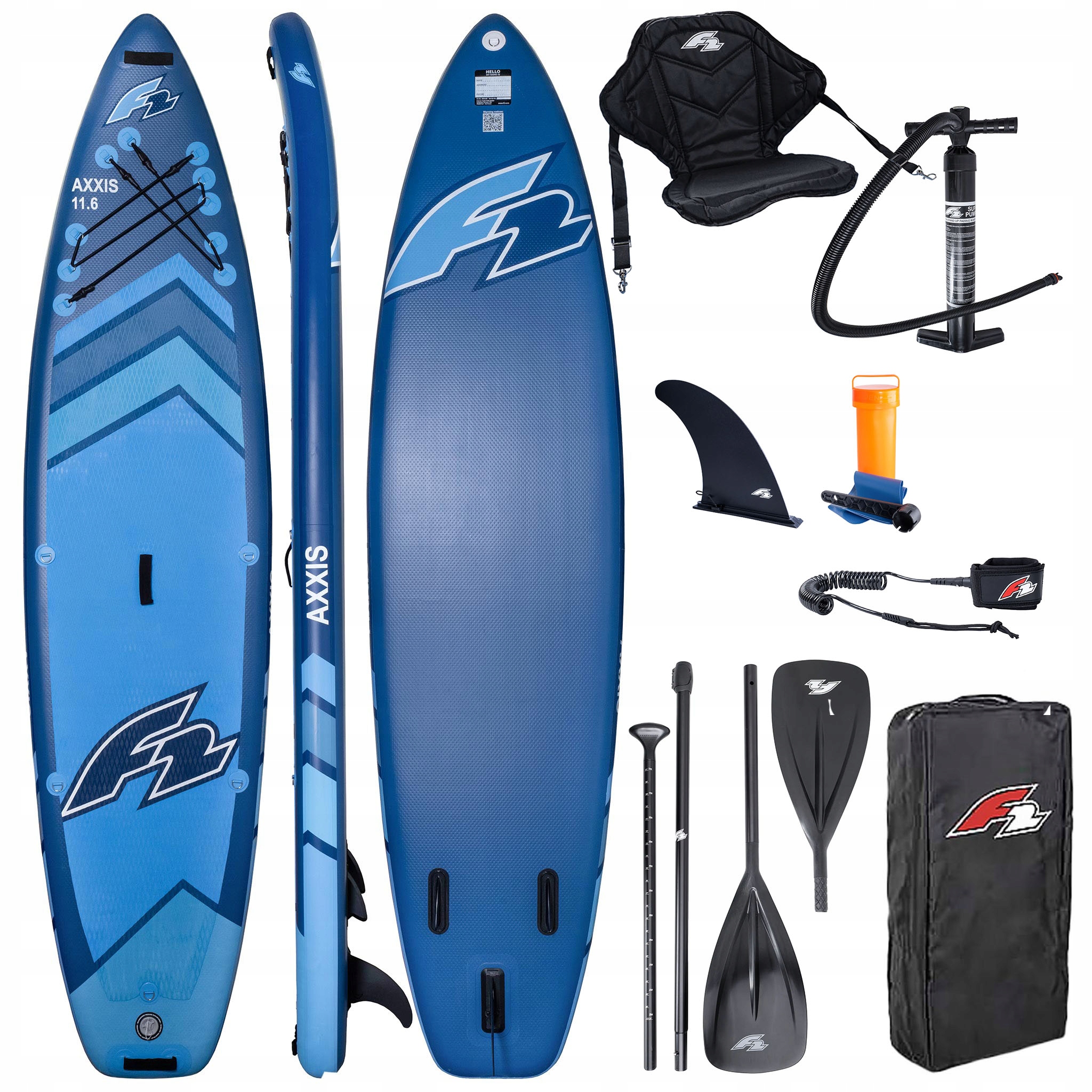 Deska pompowana Sup F2 Axxis 11'6" Navy Blue Combo Wiosło 2w1 Siedzisko