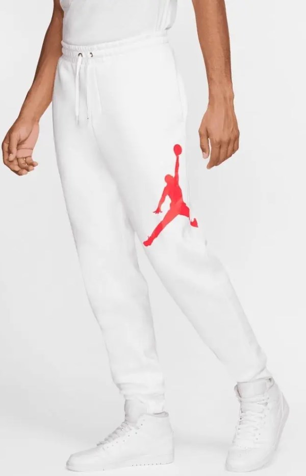 Dresové kalhoty Nike Air Jordan Jumpan bílé, klasický styl BQ8646-100 vel. L