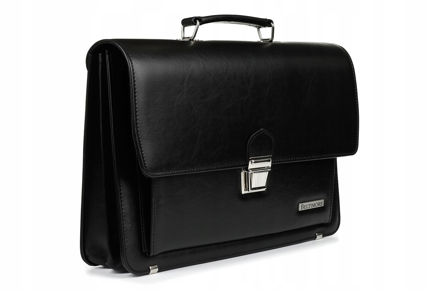 Černá Beltimore pánská aktovka z eko kůže elegantní kůže neseser W36