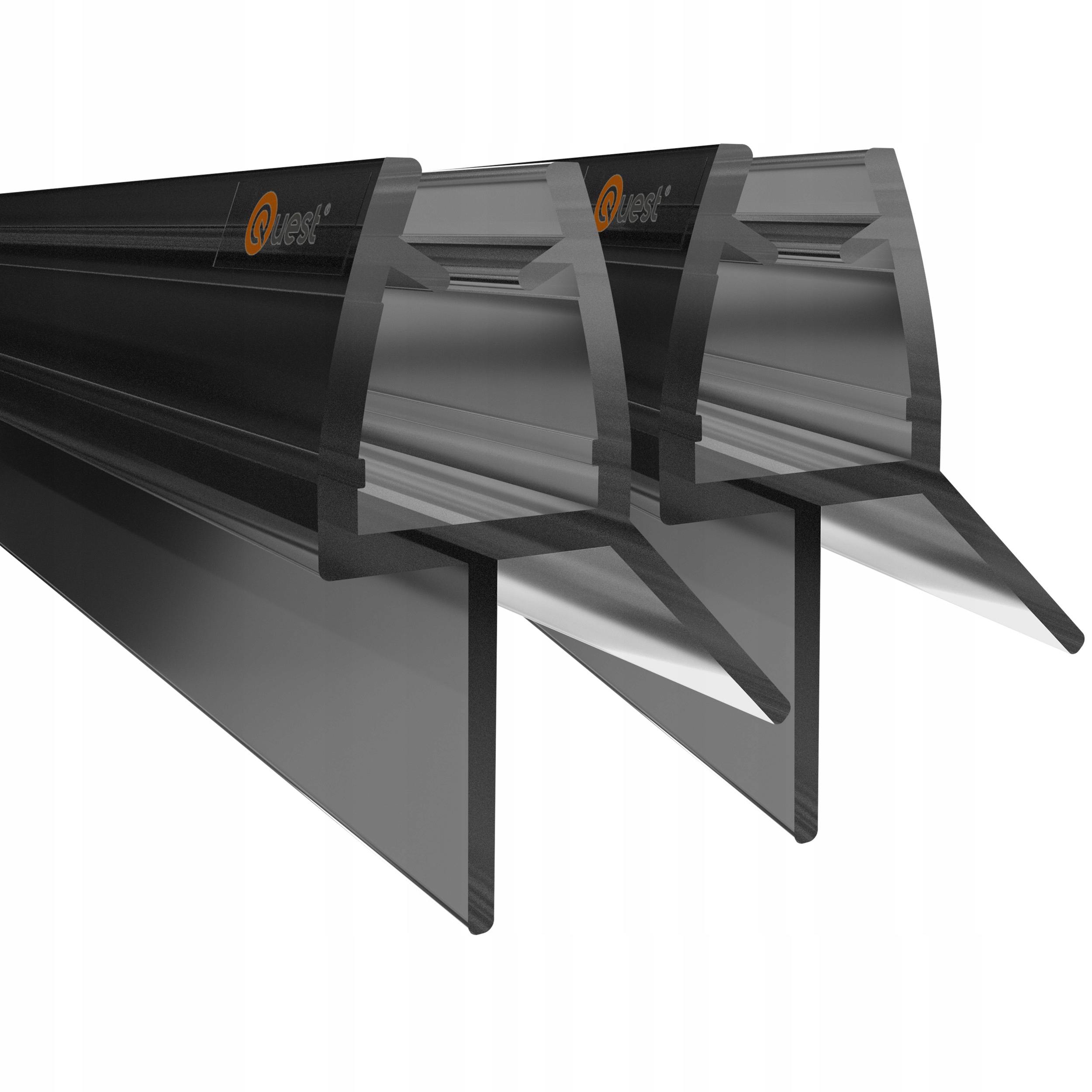 Spodná sprchová tesniaca podložka 100 cm čierna, 2 kusy