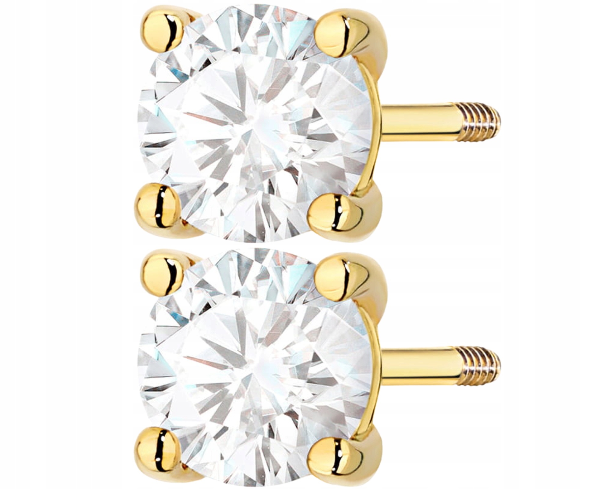 Zlaté Náušnice Laboratorní Brilianty 1,00 Ct Šroubovací Šrouby 585