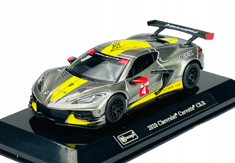Bburago Race 2020 Cherolet Corvette C8.R 1:43 Vitrína Nový Kov Model