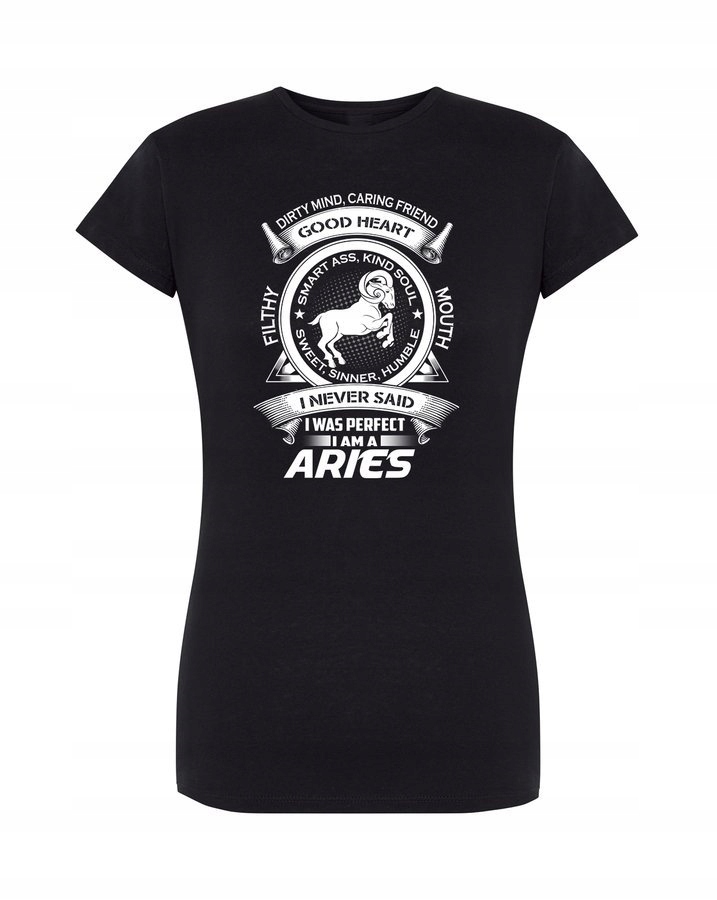 

T-shirt damski czarny Znak Zodiaku - Aries XL