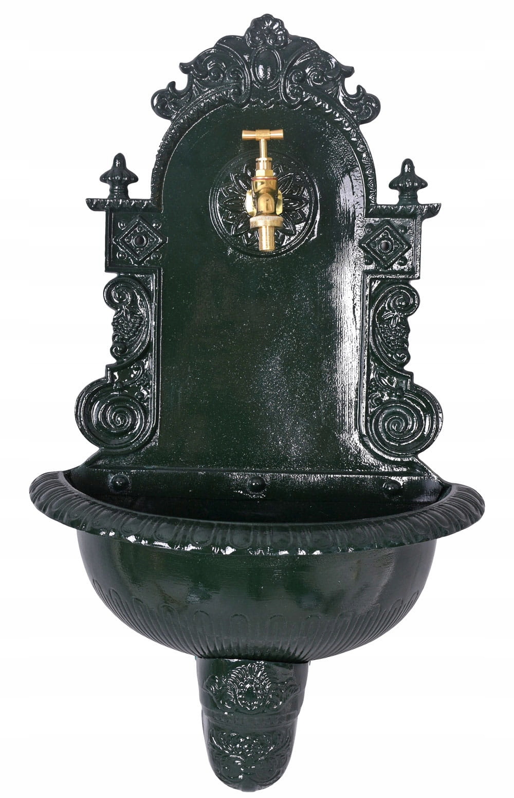 Zielona Fontanna Ścienna do Ogrodu Ozdobny Wodnik Renesansowy