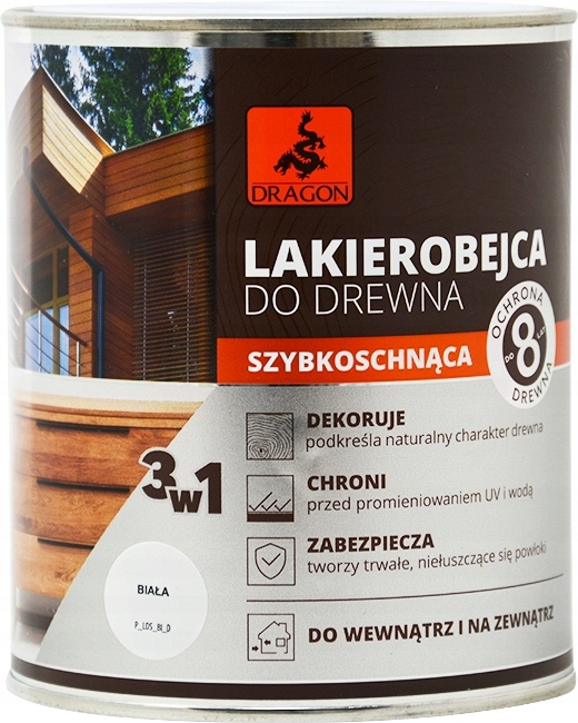 Lakierobejca do drewna 2,5L BIAŁY DRAGON