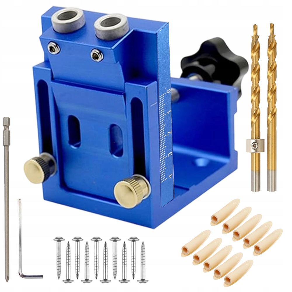 Šablona Pro Vrtání Otvorů 3V1 S Nastavitelnou Svorkou Na Dřevo