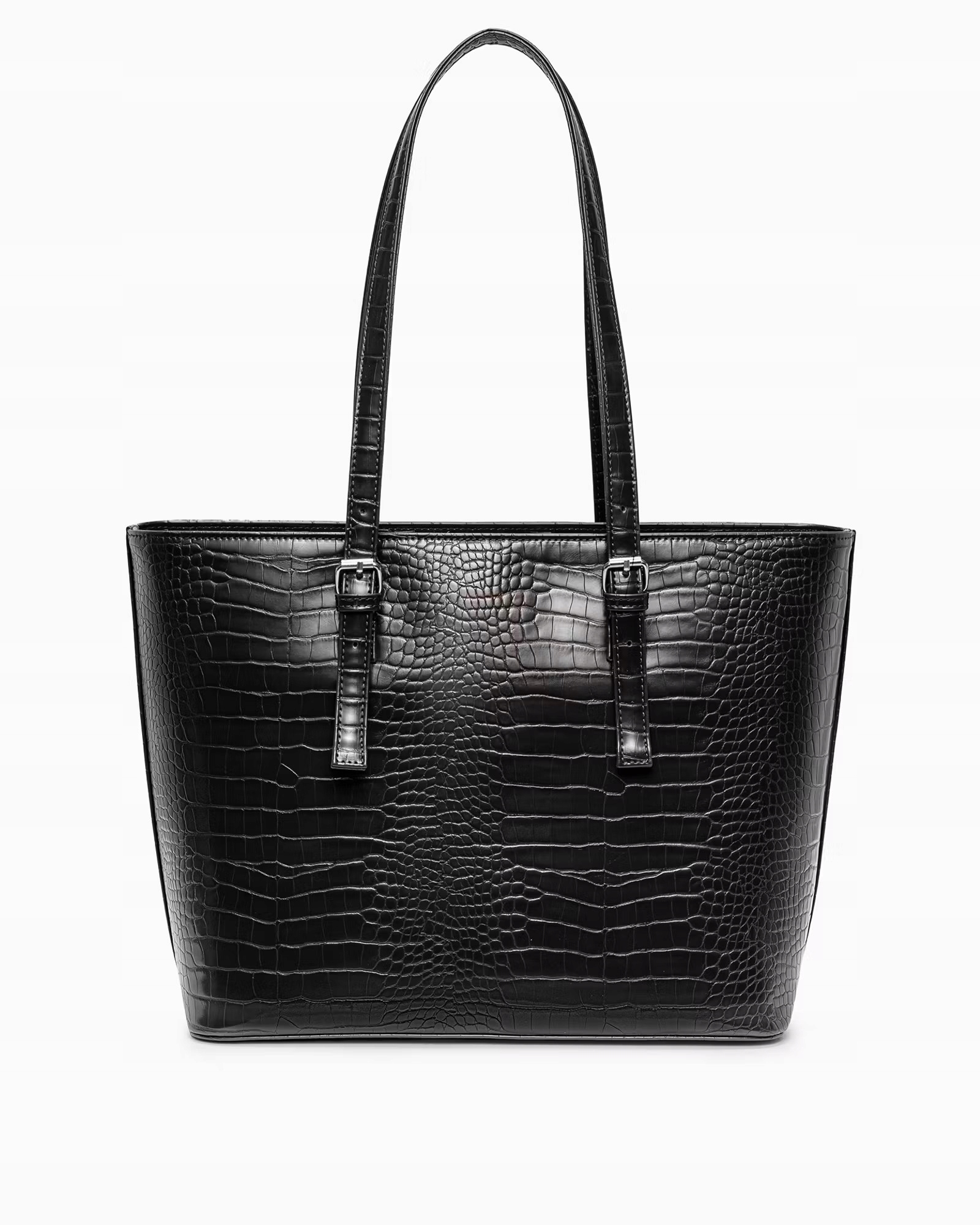 Nákupní taška z ekokůže Crocco Puccini BML054D-1 černá A4 elegantní velká