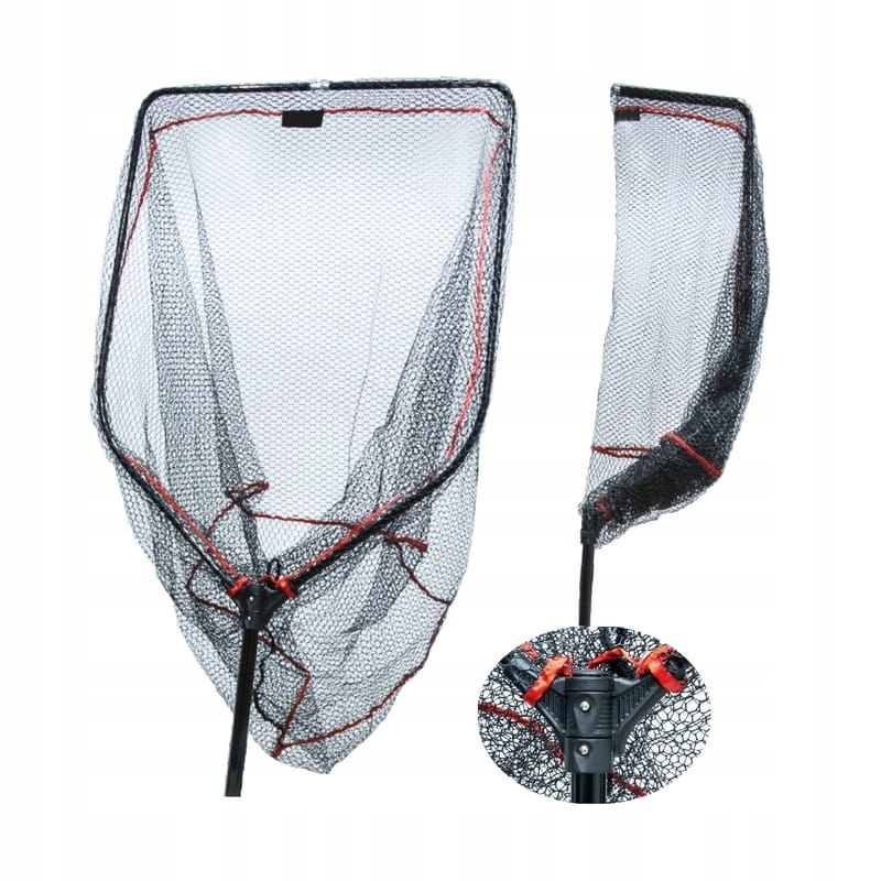 Mistrall Podbierak Składany Kosz Gumowa Siatka 2m