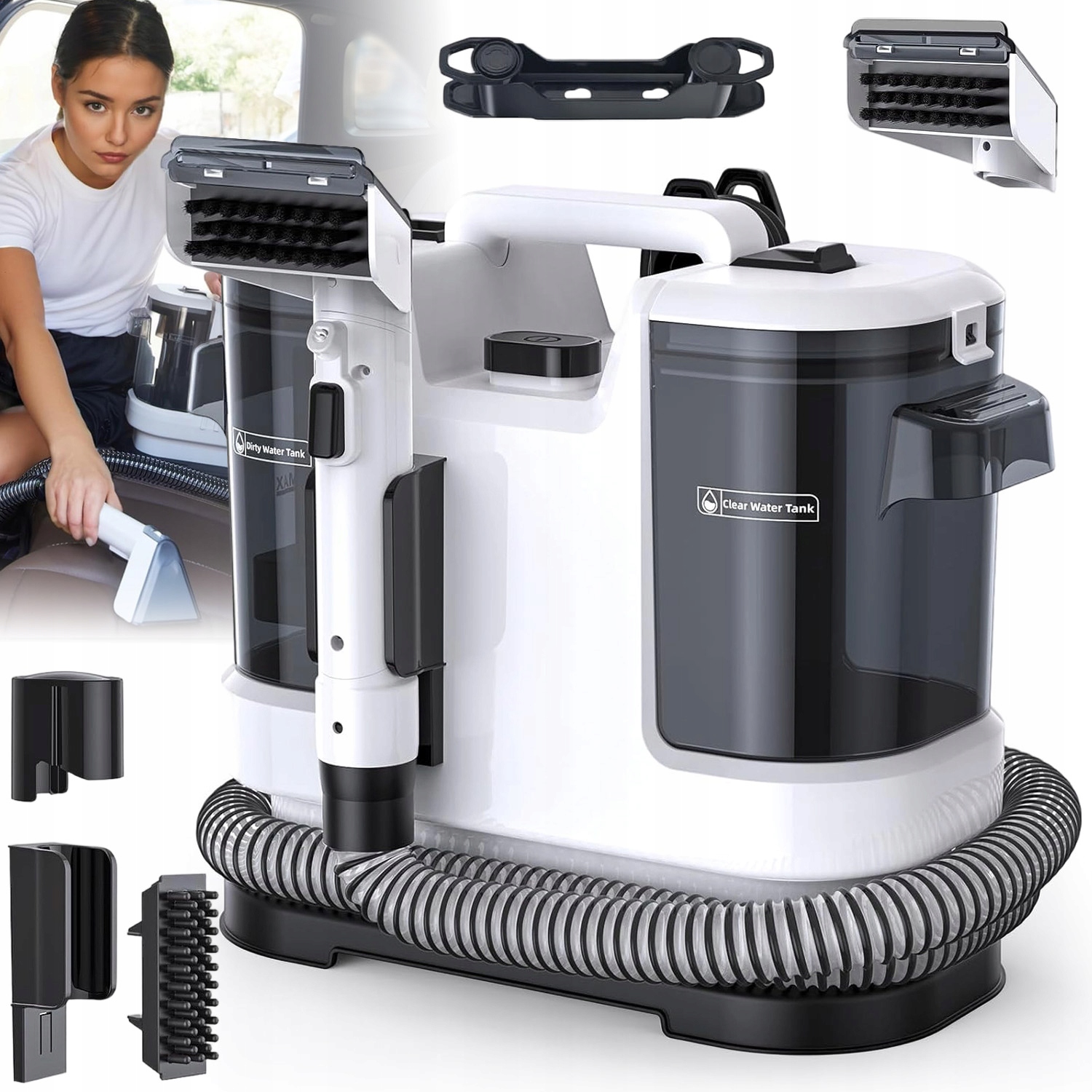 Vysavač Čisticí Stroj 450 W Nádrž Na Čistou Vodu 1800 ML Koberců