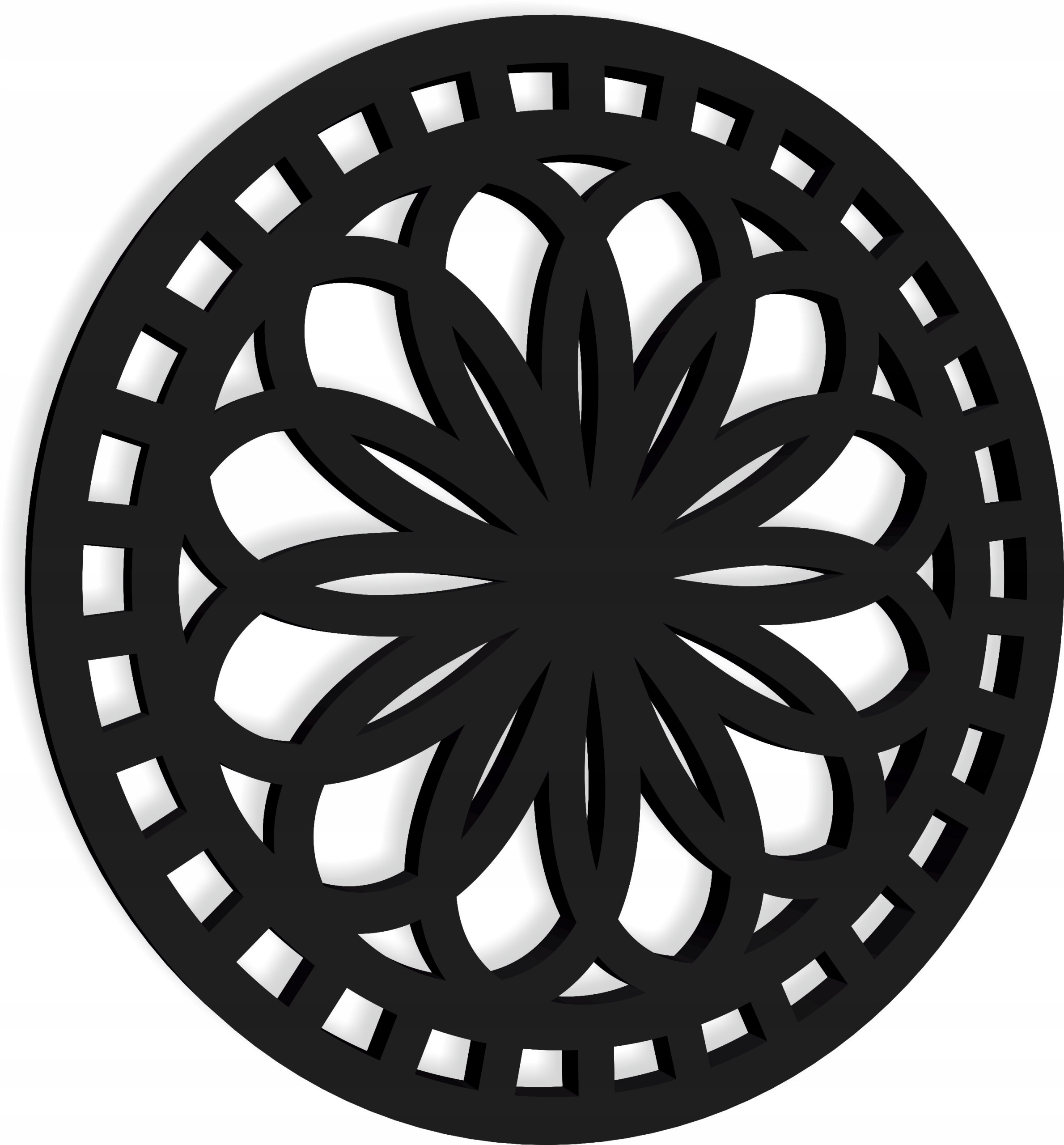 

Dekoracja metalowa panel ażurowy Koło M12-30x30cm