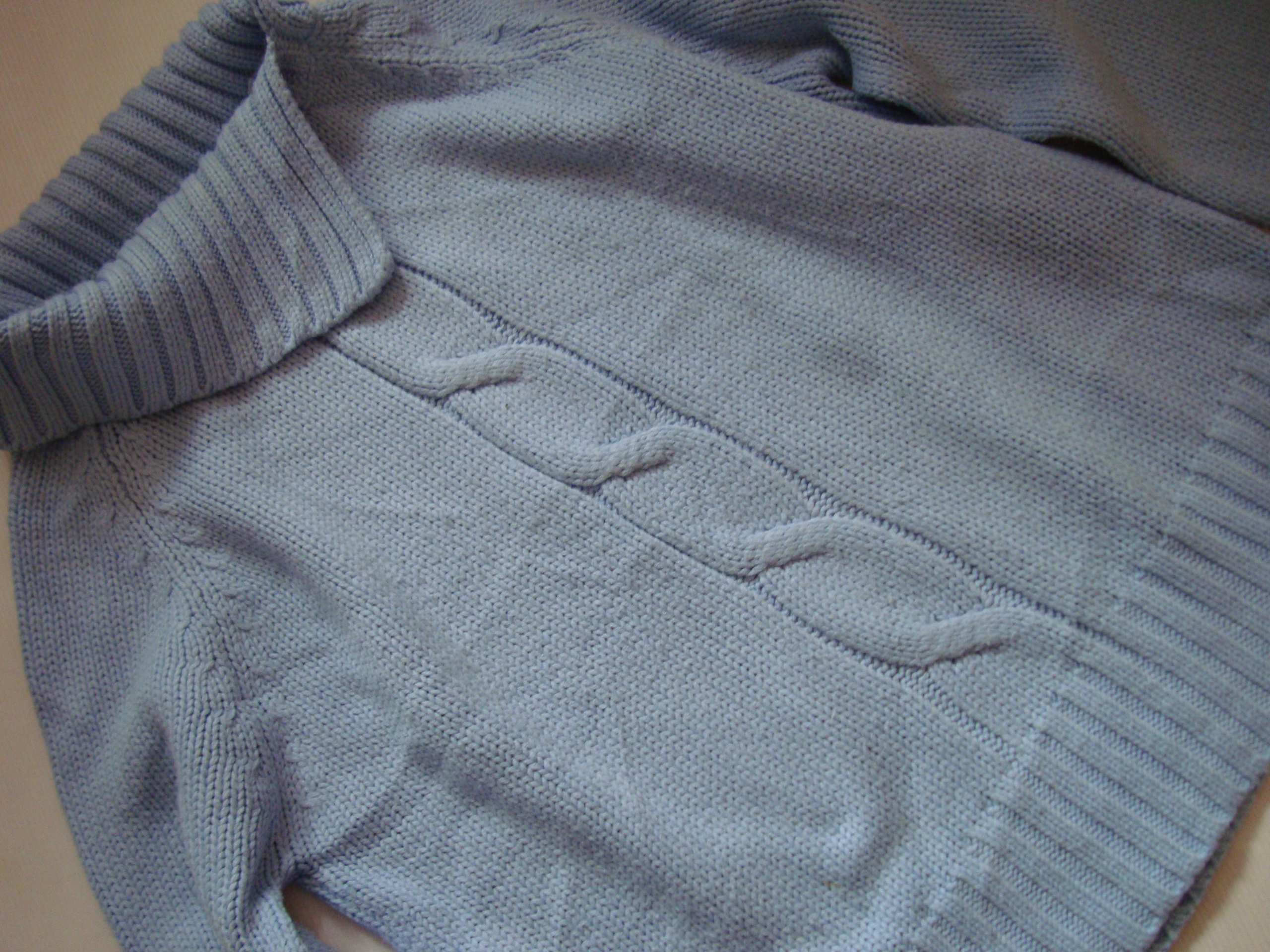 BŁĘKITNY sweter golf warkocze CANVAS r.44