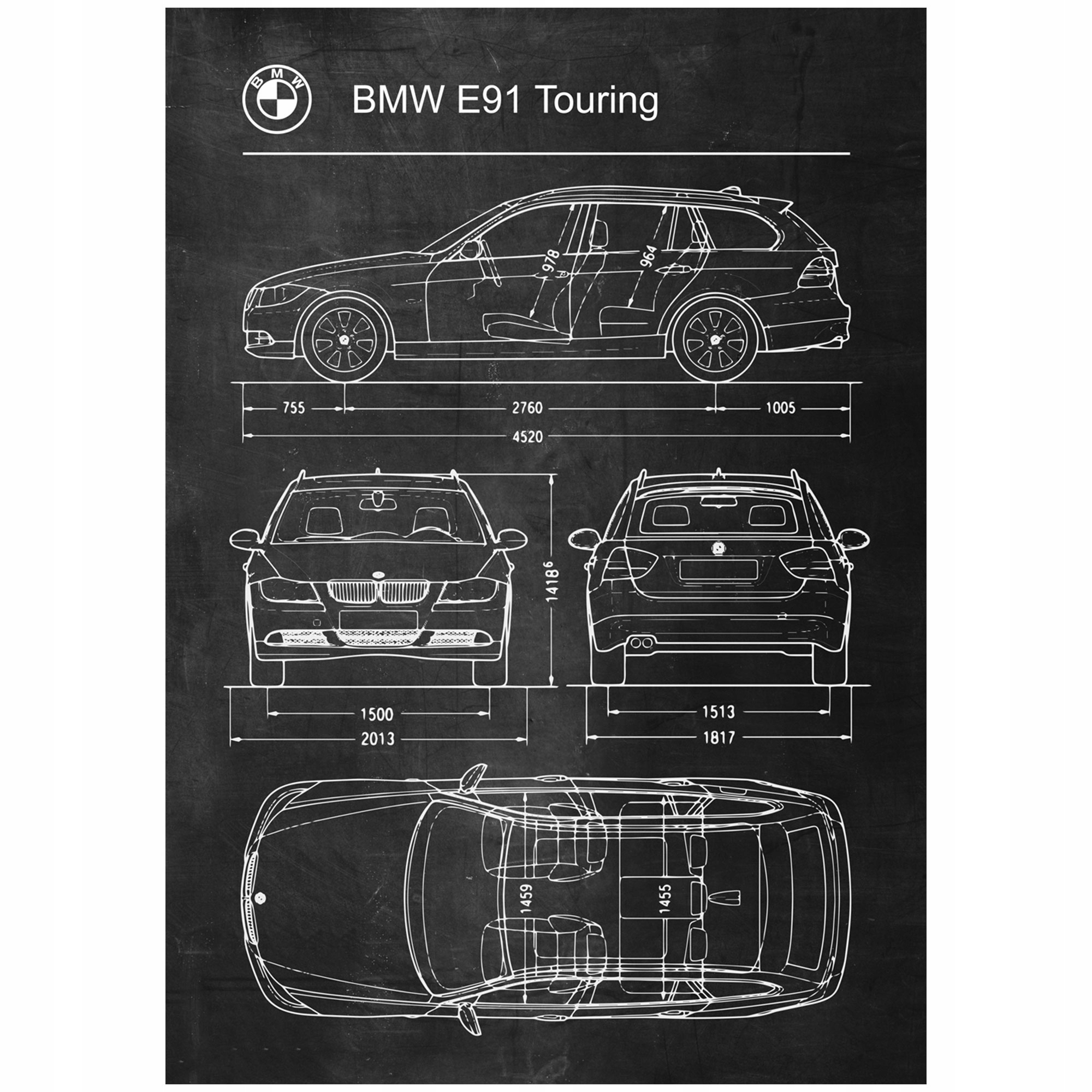

Plakat Bmw E91 Touring Retro Schemat Patent Poster